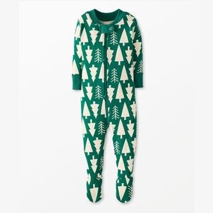 NWOT Hanna Andersson Winter Green Tree Footed Sleeper